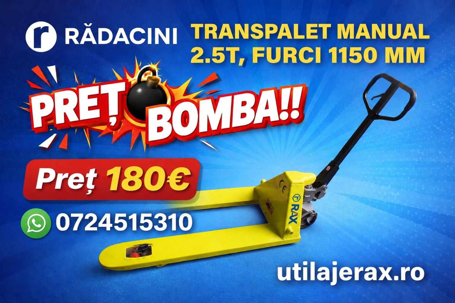 Transpalet manual RAX 2.5t